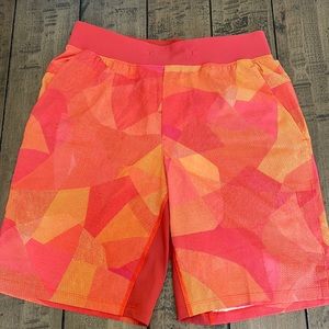 Mens Lululemon Orange & Red shorts - size medium - like new condition